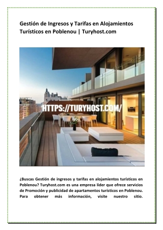 Reserva Online de Alojamiento Turístico en Poblenou, Barcelona | Turyhost.com