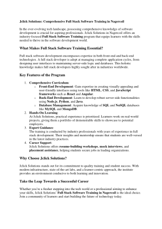 jclick solutions comprehensive full stack
