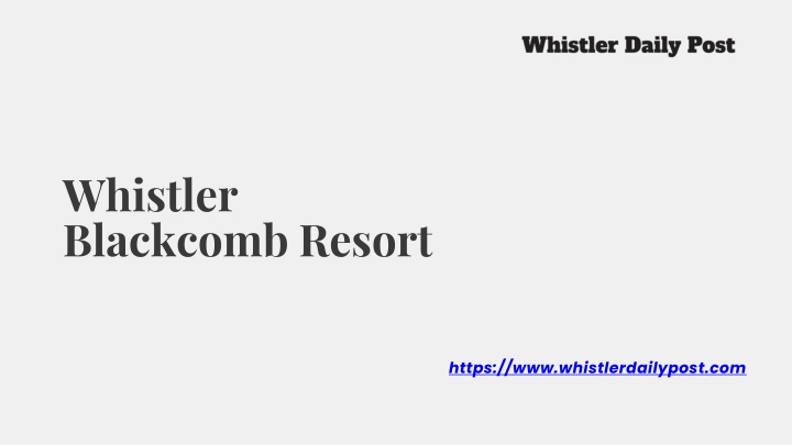 whistler blackcomb resort