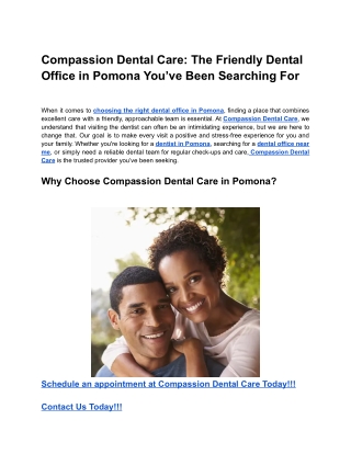 Compassion Dental Care_ The Friendly Dental Office in Pomona You’ve Been Searching For