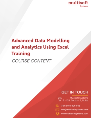 Advanced Data Modelling and Analytics Using Excel Training