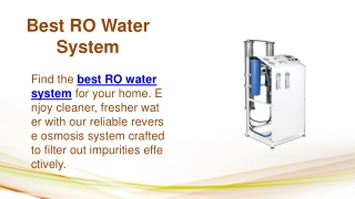 Best RO Water System