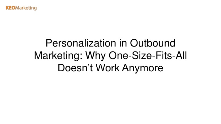 personalization in outbound marketing