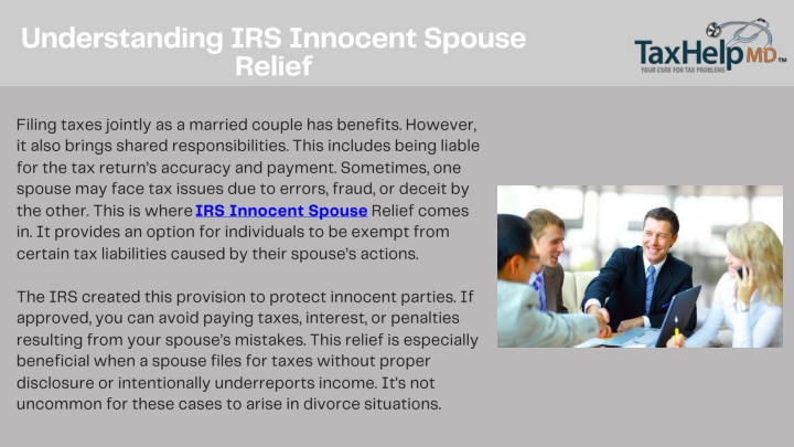 understanding irs innocent spouse relief