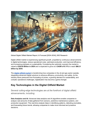 Global Digital Oilfield Market Report, & Forecast [2024-2034] | BIS Research