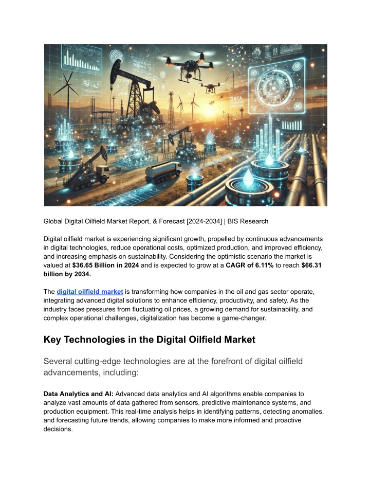 global digital oilfield market report forecast