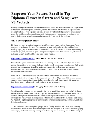 empower your future enroll in top diploma classes