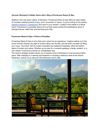 Uncover Dehradun's Hidden Gems