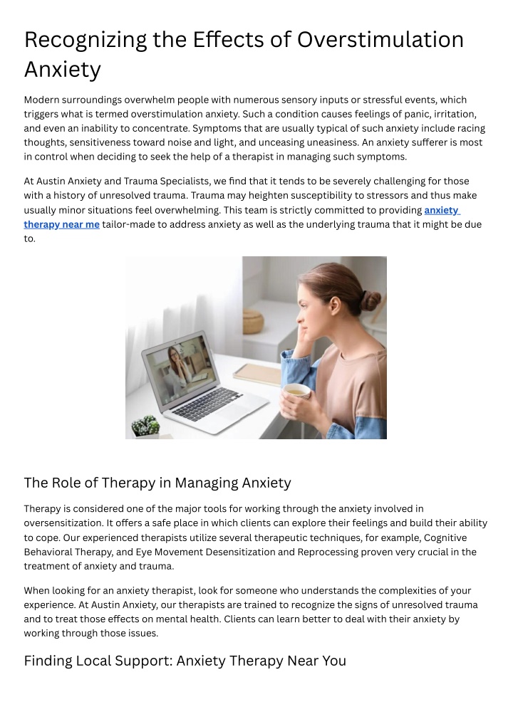 recognizing the e ects of overstimulation anxiety