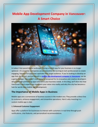 mobile app development company in vancouver