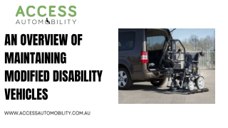 an overview of maintaining modified disability