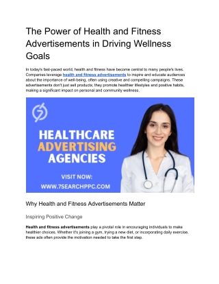 The Power of Health and Fitness Advertisements in Driving Wellness Goals