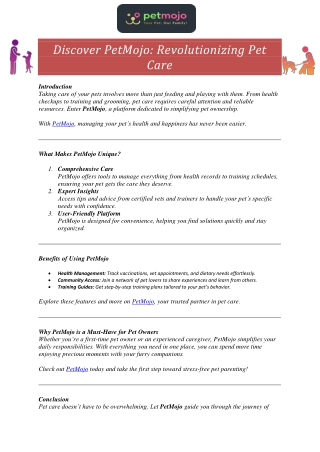 Discover PetMojo1