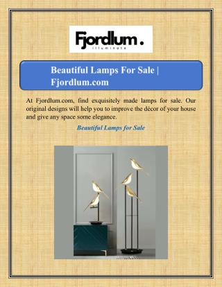 Beautiful Lamps For Sale | Fjordlum.com