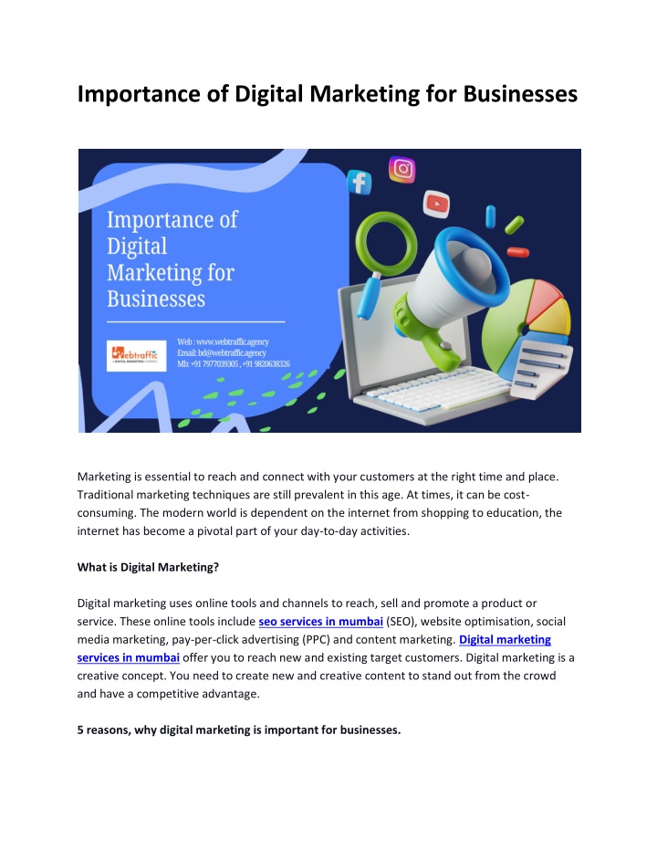 importance of digital marketing for businesses