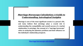 Marriage Horoscope Calculation: A Guide to Understanding Astrological Insights