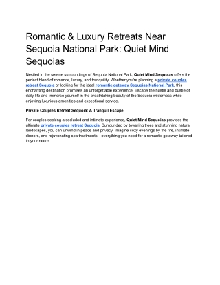 Romantic & Luxury Retreats Near Sequoia National Park_ Quiet Mind Sequoias