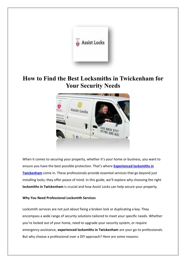 how to find the best locksmiths in twickenham