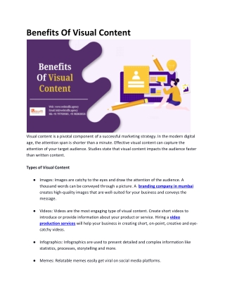 Benefits Of Visual Content