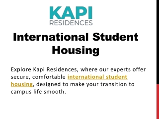 International Student Housing