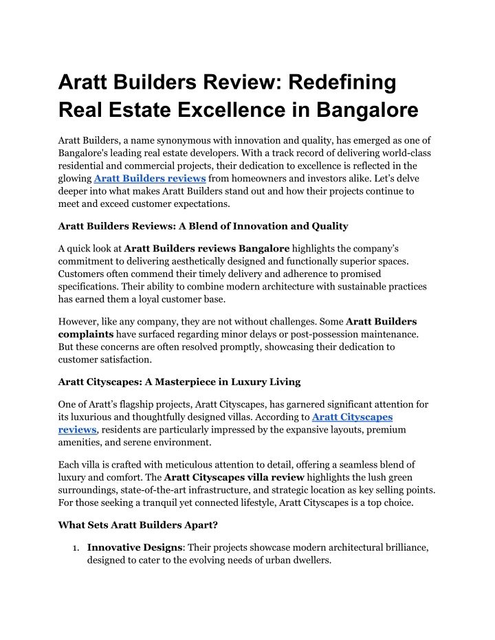 aratt builders review redefining real estate