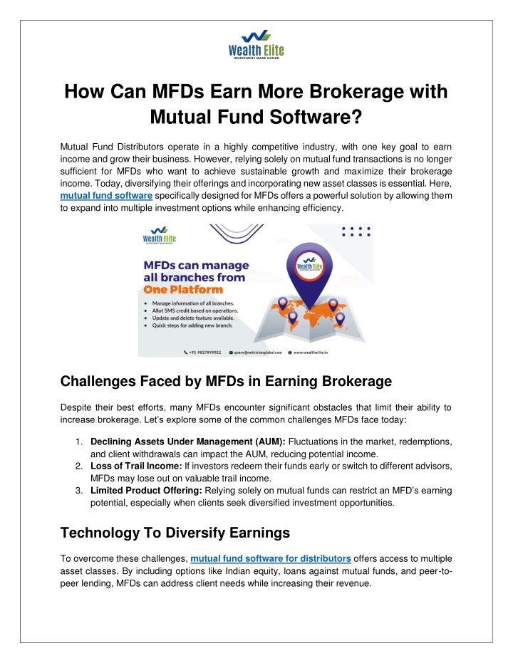 how can mfds earn more brokerage with mutual fund