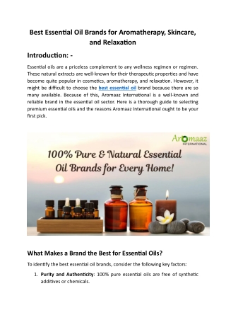 Best Essential Oil Brands for Aromatherapy, Skincare, and Relaxation