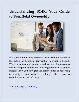 Understanding BOIR: Your Guide to Beneficial Ownership