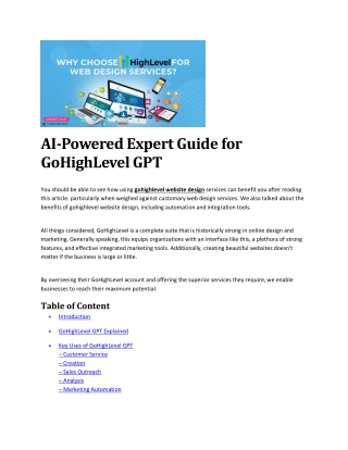 AI-Powered Expert Guide for GoHighLevel GPT