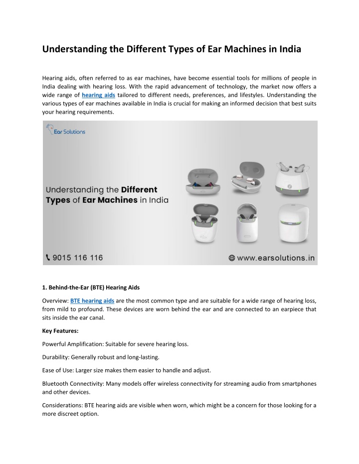 understanding the different types of ear machines