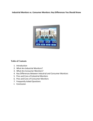 Industrial Monitors vs. Consumer Monitors- Global Infotech Solutions