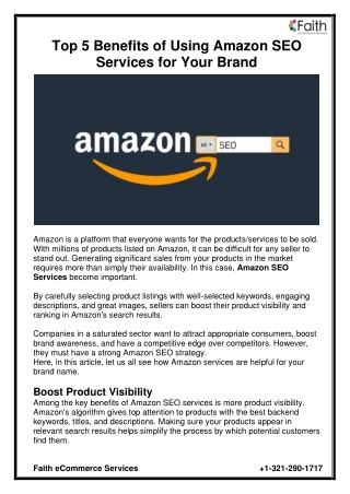 top 5 benefits of using amazon seo services