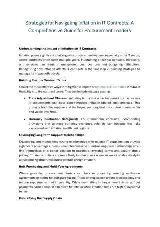 IT Contracts and Inflation: Strategic Approaches for Stability