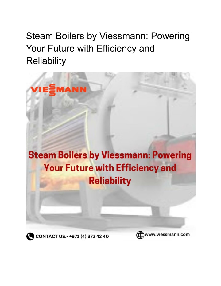 steam boilers by viessmann powering your future