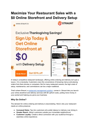 maximize your restaurant sales with a 0 online