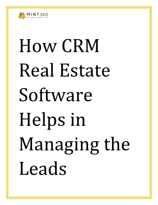 How CRM Real Estate Software Helps in Managing the Leads