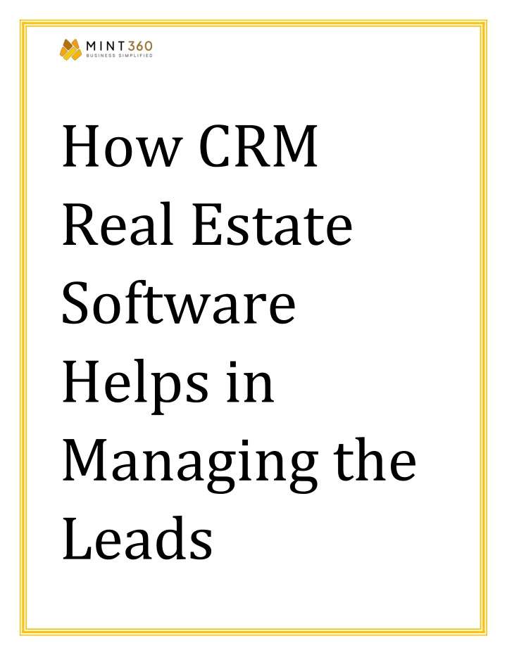 how crm real estate software helps in managing