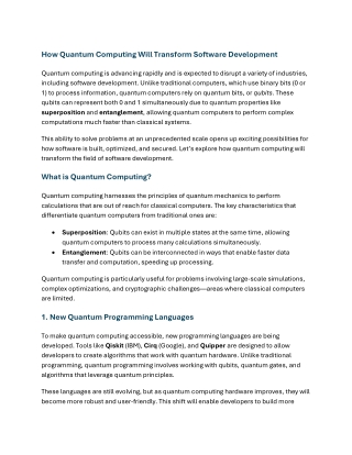 How Quantum Computing Will Transform Software Development