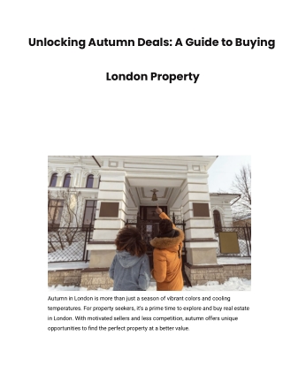 Unlocking Autumn Deals_ A Guide to Buying London Property from Estate Agents Barking