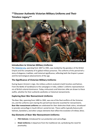 Discover Authentic Victorian Military Uniforms and Their Timeless Legacy