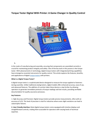 torque testing printer