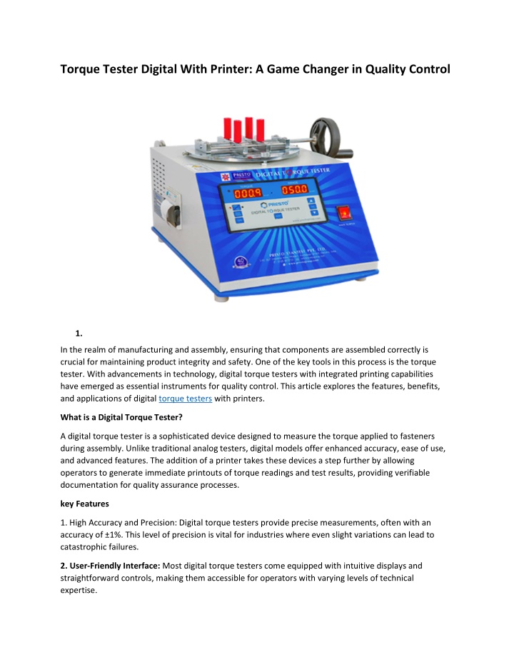 torque tester digital with printer a game changer