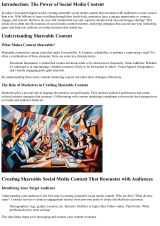introduction the power of social media content