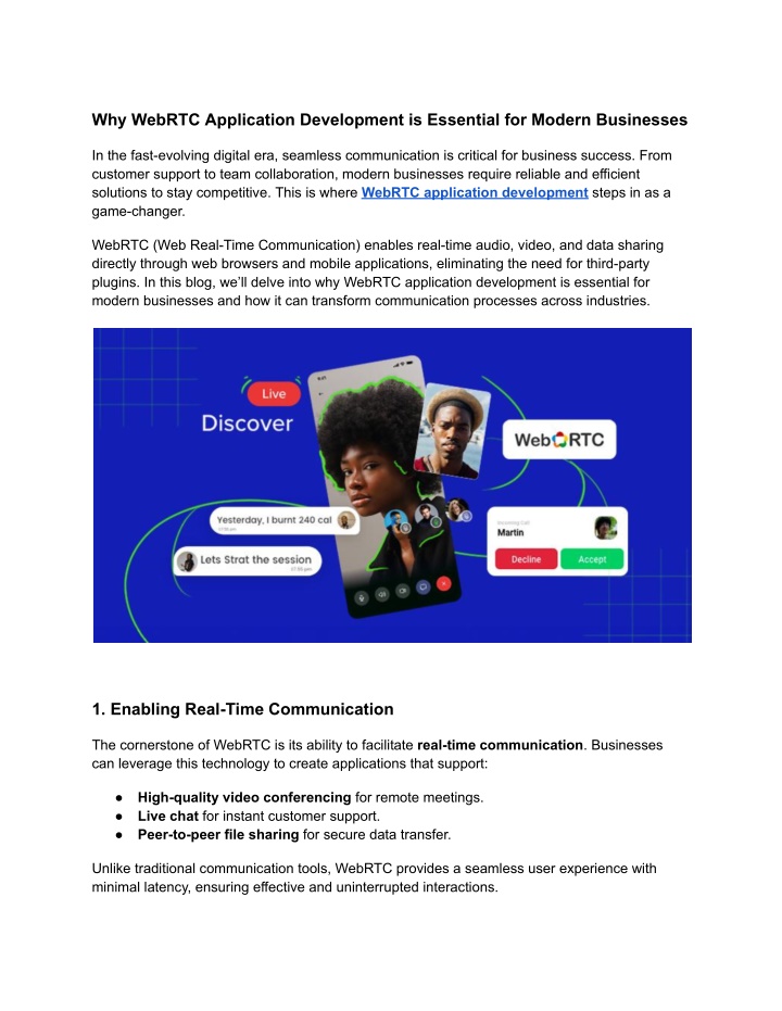 why webrtc application development is essential