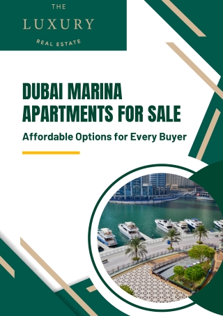 Dubai Marina Apartments for Sale Affordable Options for Every Buyer - The Luxury Real Estate