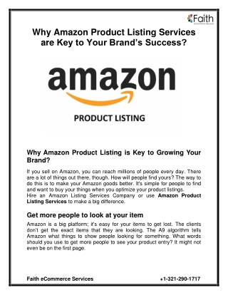why amazon product listing services
