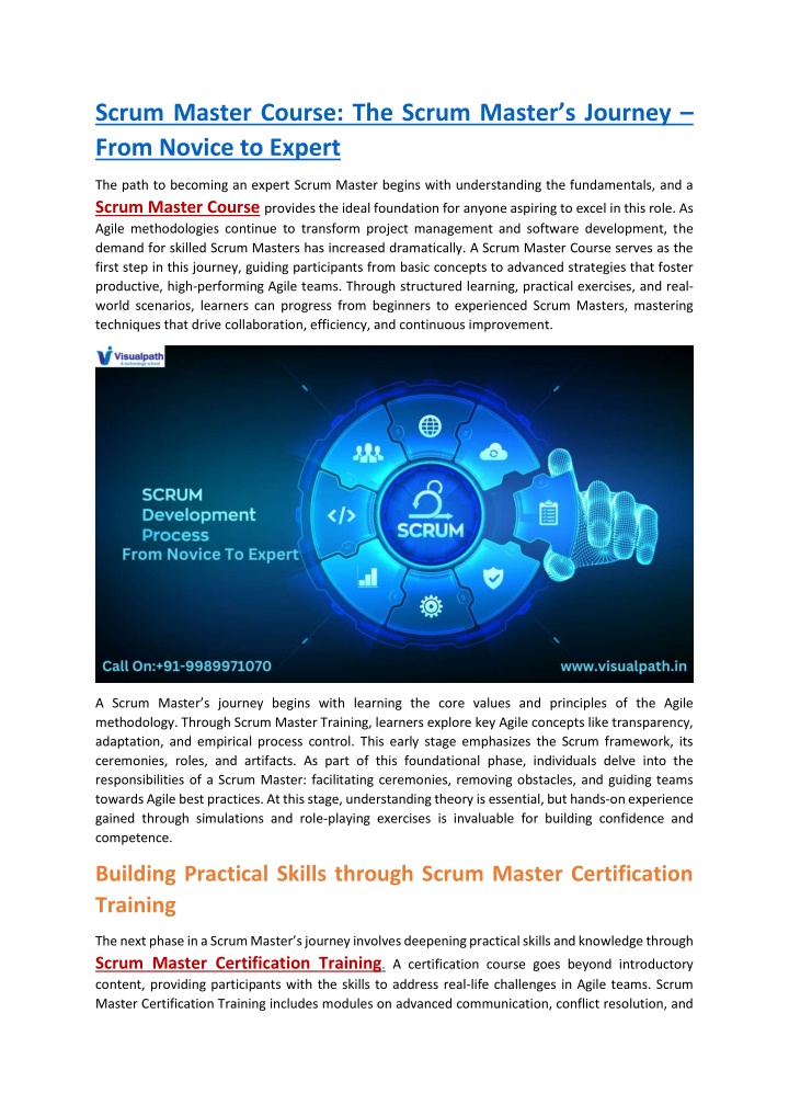 scrum master course the scrum master s journey