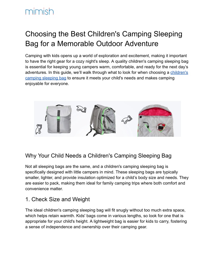 choosing the best children s camping sleeping