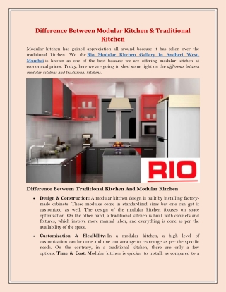 Rio Modular Kitchen Gallery In Andheri West, Mumbai