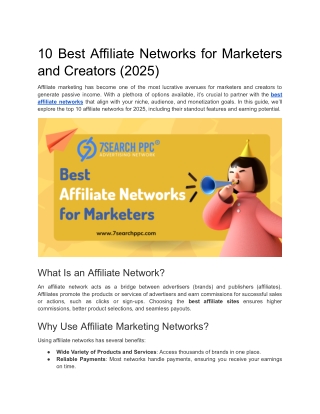 10 best affiliate networks for marketers